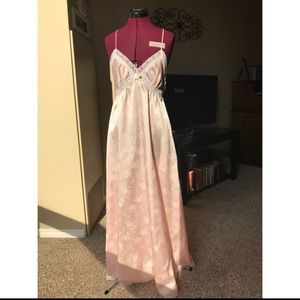 Christian Dior Pink Long Nightgown w/ Lace Trim